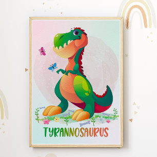 T-Rex Dinosaur Enfants Poster de la salle Dino Nur