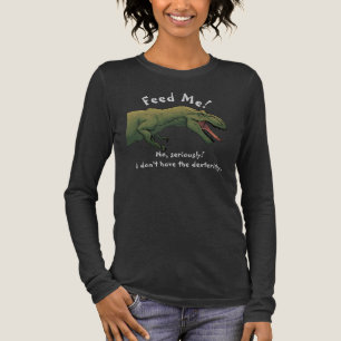 T-Rex Dinosaur Feed Me shirt Vrouwen lange mouw