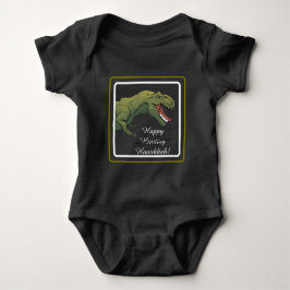 T-Rex Dinosaur Hanukkah Uniseks Baby Outfit Romper