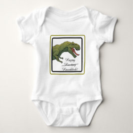T-Rex Dinosaur Hanukkah Uniseks Baby Outfit Romper