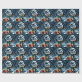 T-Rex Dinosaur Holiday Wrapping Paper Cadeaupapier (Vlak)