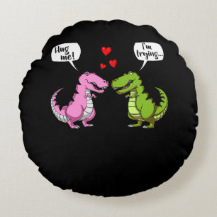 T-Rex Dinosaur Hug me Funny Couke Rond Kussen