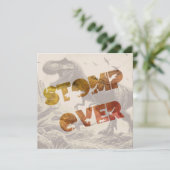 T-rex Dinosaur Invitation Carte Plat (Debout devant)