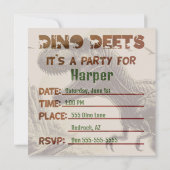 T-rex Dinosaur Invitation Carte Plat (Dos)