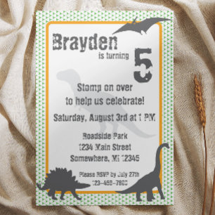 T-Rex Dinosaur Invitation d'anniversaire