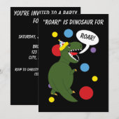 T-Rex Dinosaur Invitation du parti Anniversaire de (Devant / Derrière)