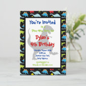 T Rex Dinosaur Invitations de fête d'anniversaire (Debout devant)