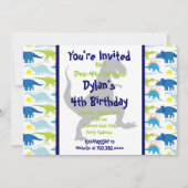 T Rex Dinosaur Invitations du parti Anniversaire d (Devant)
