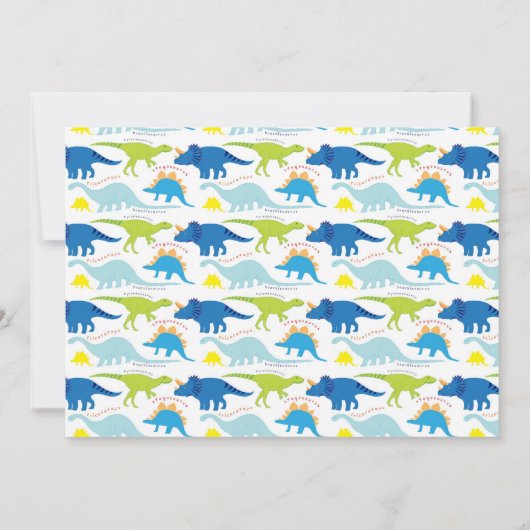 T Rex Dinosaur Invitations du parti Anniversaire d (Dos)