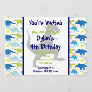T Rex Dinosaur Invitations du parti Anniversaire d
