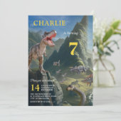 T-Rex Dinosaur Island Invitation d'anniversaire po (Debout devant)