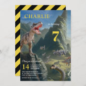 T-Rex Dinosaur Island Invitation d'anniversaire po (Devant / Derrière)