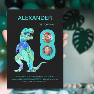 T-Rex Dinosaur Jongens 8e Verjaardagsfeestje Kaart