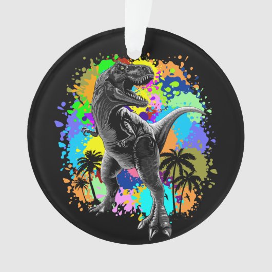 T-Rex Dinosaur Jurassic Reptile on Paint Stains (devant)