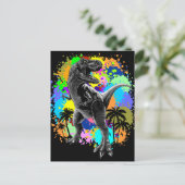 T-Rex Dinosaur Jurassic Reptile on Paint Stains Briefkaart (Staand voorkant)