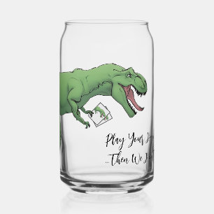 T-Rex Dinosaur Kaart Game Poker Speelkaarten Blikvorm Glas
