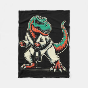 T-rex Dinosaur Karate Taekwondo Martial Arts Fleece Deken