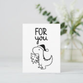 T Rex Dinosaur-kerstkaart Feestdagenkaart (Staand voorkant)