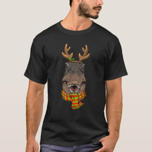 T Rex Dinosaur Kerstman Kerstmis Rendier Xma T-shirt