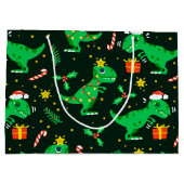 T-Rex Dinosaur Kerstmis Groot Cadeauzakje (Achterkant)