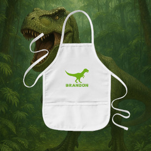 T-rex dinosaur kinder apron met aangepaste jongens schort