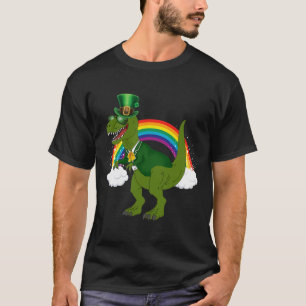 T-rex Dinosaur Leprechaun Regenboog St. Patrick's T-shirt
