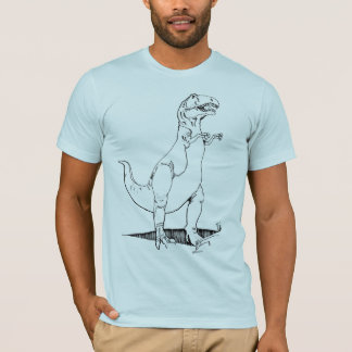 T Rex Dinosaur lichtblauw, half-gemonteerd mannen T-shirt