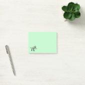 T-Rex Dinosaur met Tennis Racket over Groen Post-it® Notes (Kantoor)