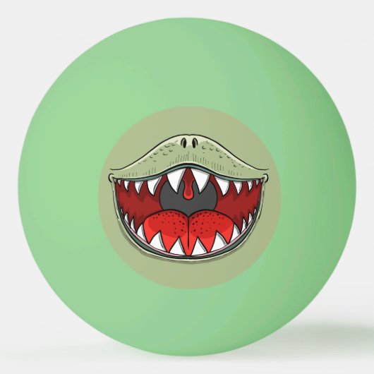 T-rex Dinosaur Mond Kinder Cartoon Pingpongballen (Voorkant)