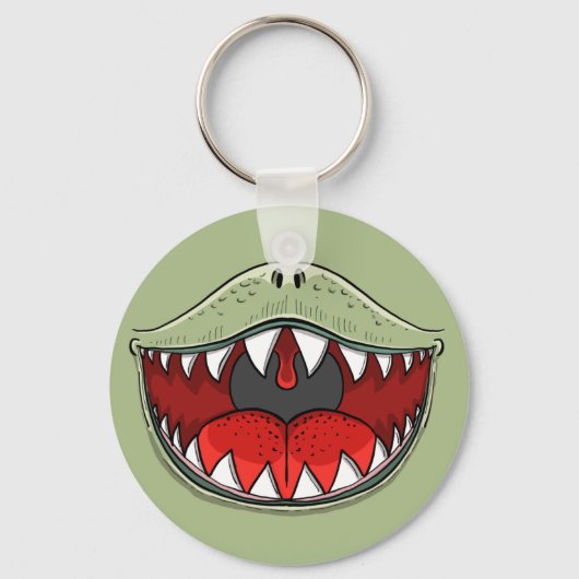 T-rex Dinosaur Mond Kinder Cartoon Sleutelhanger (Voorkant)