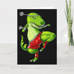 T-rex Dinosaur Muay Thai Boksen Karate Martial Art Kaart