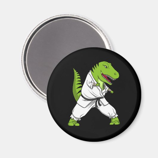 T-Rex Dinosaur Ninja Martial Arts Karate Magneet (Voorkant / Achterkant)