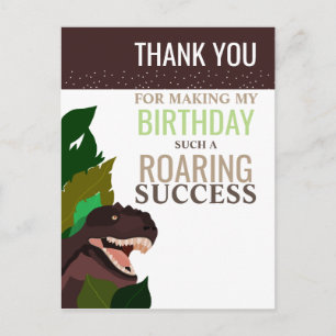 T Rex Dinosaur Party Children's Birthday Hartelijk Briefkaart