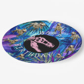 T Rex Dinosaur Party Papieren Bordje (Gekanteld)