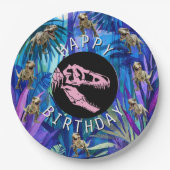 T Rex Dinosaur Party Papieren Bordje (Voorkant)