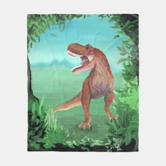 T-Rex Dinosaur Roar Fleece Deken (Voorkant)