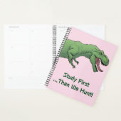 T-Rex Dinosaur School Softcover School Planner (Devant avec enveloppe)