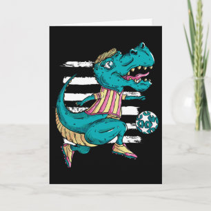 T-rex Dinosaur Speelt Voetbal - Trex Design  Kaart