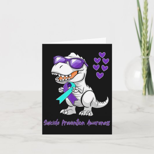 T-rex Dinosaur Suicide Prevention Awareness Day Di Kaart (Voorkant)
