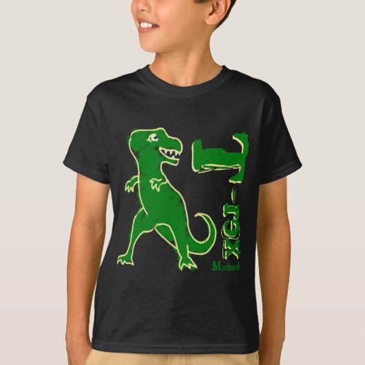 T-Rex Dinosaur T-Shirt Noir (Devant)