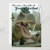 T-Rex Dinosaur-uitnodiging Kaart (Voorkant / Achterkant)