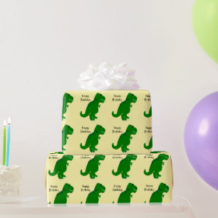 T-Rex Dinosaur Verjaardagscadeau elke achtergrondk Cadeaupapier