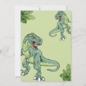 T-Rex Dinosaur Verjaardagsfeestje Kaart (Achterkant)