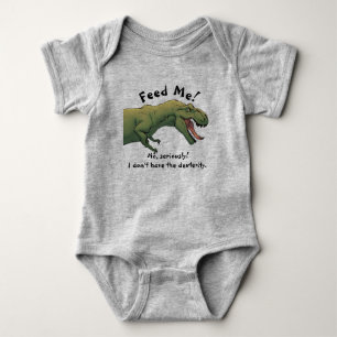 T-Rex Dinosaur Voer Me Baby Outfit Eén stuk  Romper