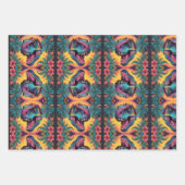 T-Rex Dinosaur Wrapping Paper Flat Sheet Set van 3 (Voorkant 3)