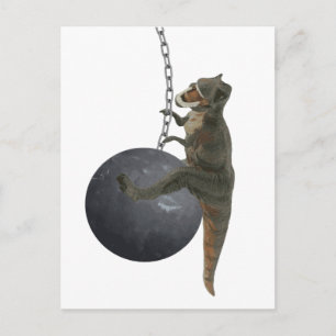T-Rex Dinosaur Wrecking Ball Briefkaart