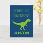 T rex dinosaure Carte de voeux d'anniversaire pour (Fleur jaune)