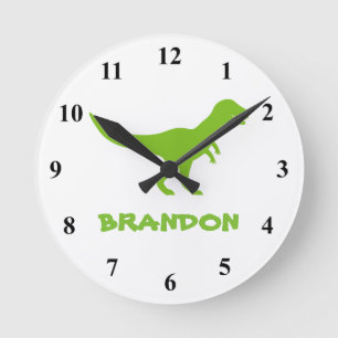 T Rex dinosaure murale horloge avec nom enfant per