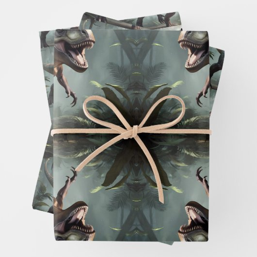 T-Rex Dinosaure Papier à enveloppement Plat Set de (En situation)