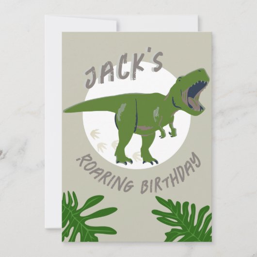 T-Rex Dinosaurus Avontuur Verjaardag Feest Uitnodi Kaart (Voorkant)